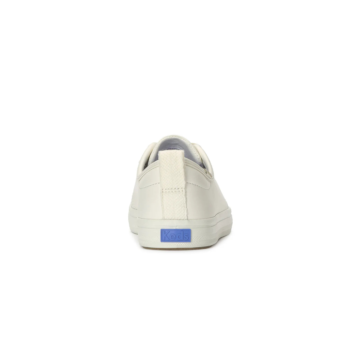 Keds Cruise Leather Egret Gold sneakers back view off white leather low top casual shoes with pull tab durable rubber outsole and cushioned comfort design women’s sneakers
