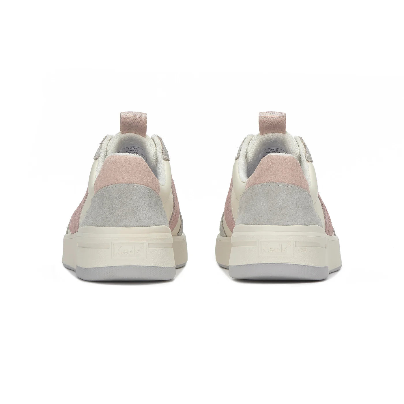 Keds The Court II leather suede grey mauve sneakers back view showing heel detail cushioned sole and supportive everyday women’s casual footwear