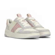 Keds The Court II women’s sneakers leather and suede grey mauve lace up casual shoes with cushioned footbed breathable mesh lining lightweight vintage tennis inspired design stylish everyday comfort footwear