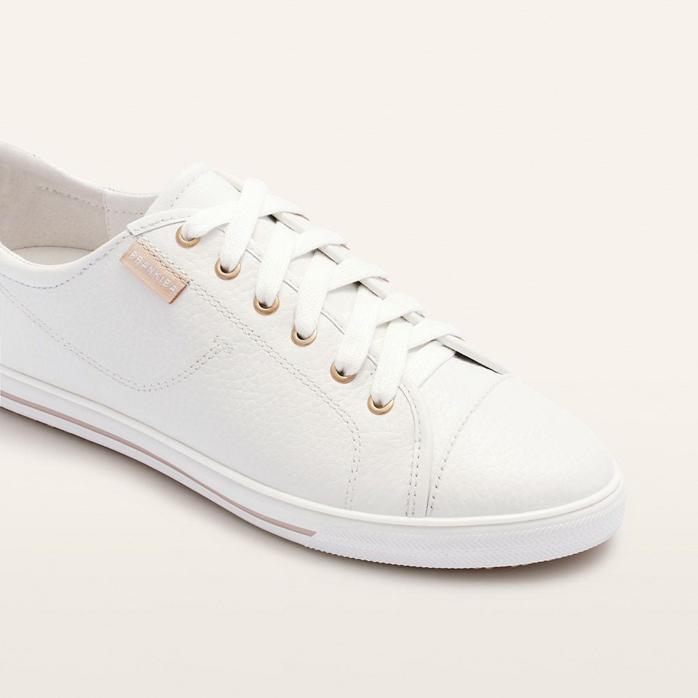 Frankie 4 White Pebbled Nat III Sneakers