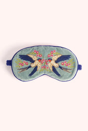 POWDER velvet eye mask with embroidered design