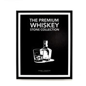 The Premium Whiskey Stone Collection Book Box packaging, stylish black gift box design for whiskey lovers