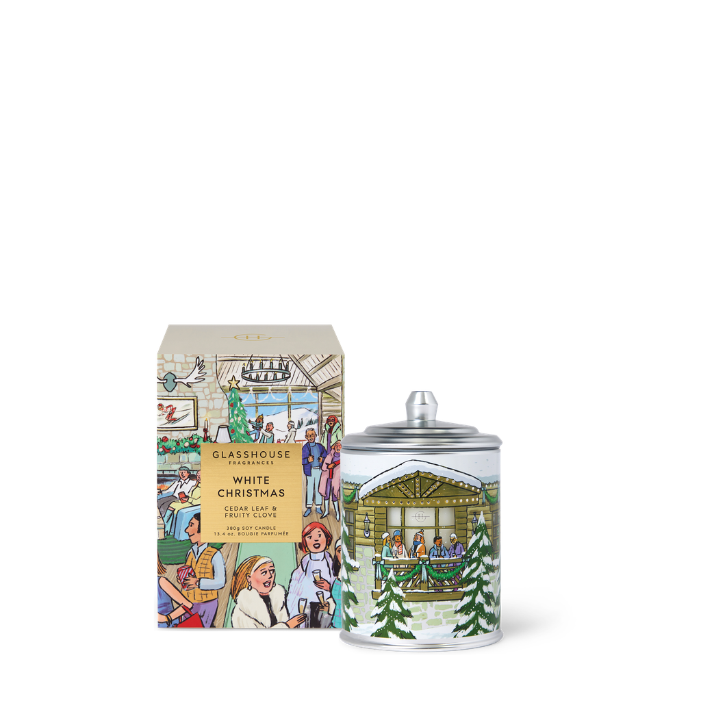 GLASSHOUSE FRAGRANCES White Christmas Candle Limited Edition 380g