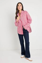 Stories be told oversized shirt red stripe