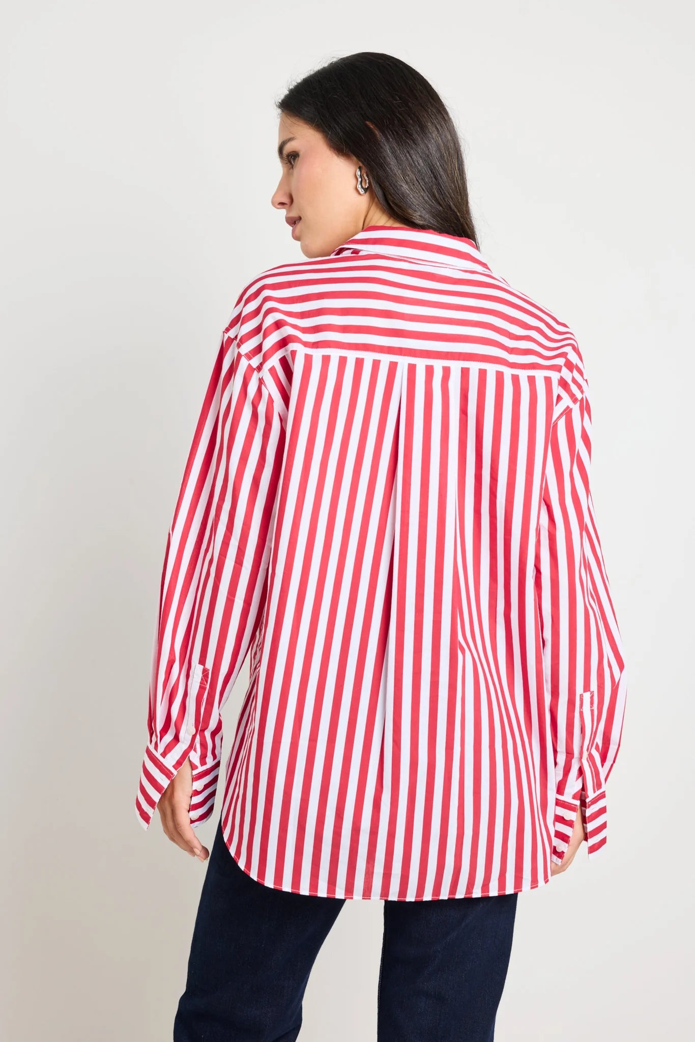 Stories be told oversized shirt red stripe