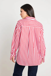 Stories be told oversized shirt red stripe