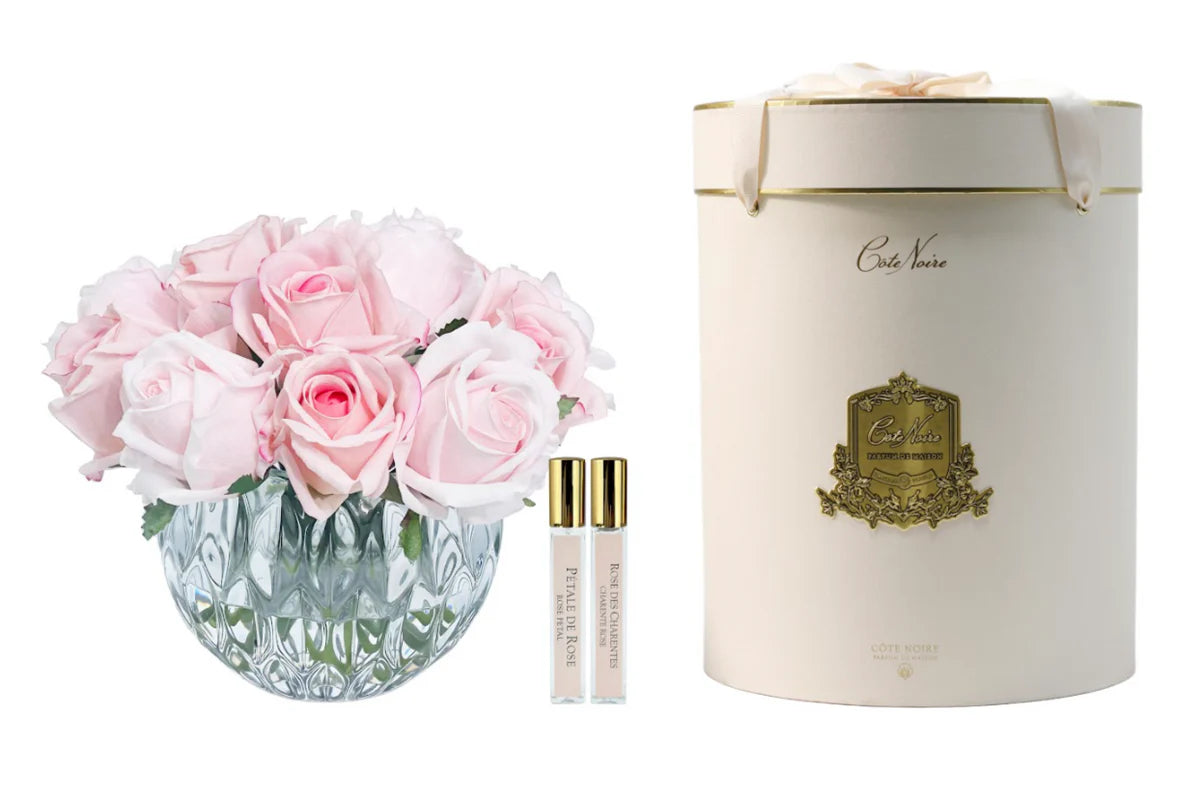 Cote Noire Luxury Round 13 Rose Bud Bouquet - Mixed Pink