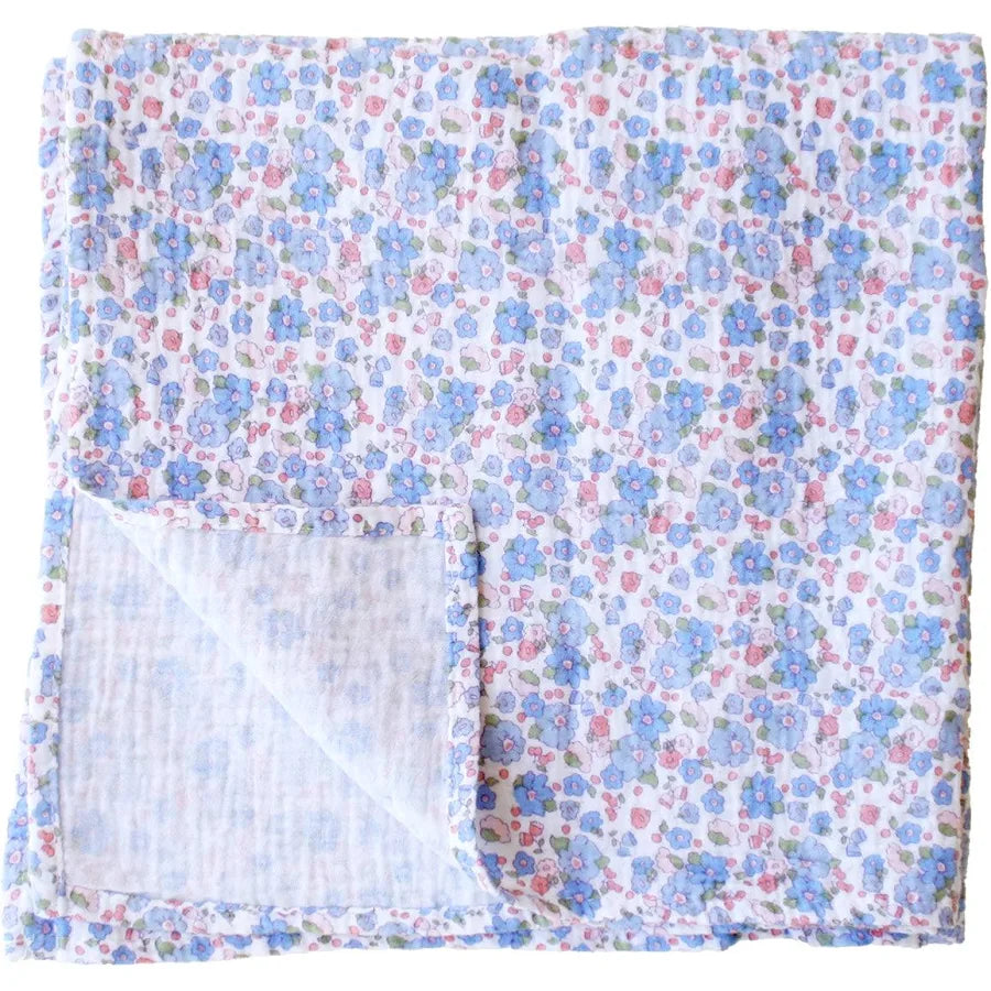ALIMROSE Muslin Swaddle Certified Cotton Organic Liberty Blue