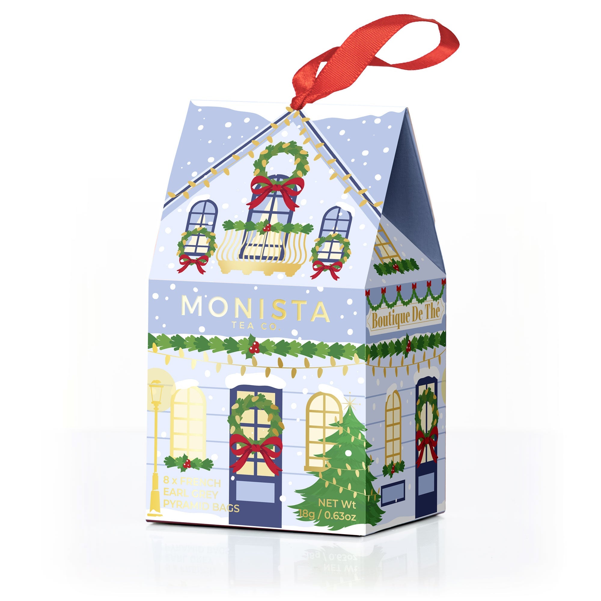 Christmas Tea House Decoration - Blue