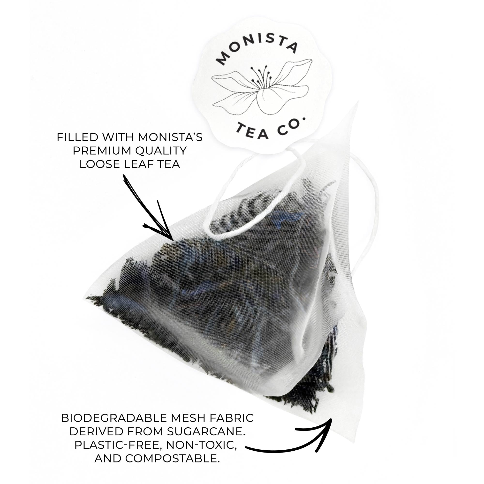 French Earl Grey pyramid tea bag