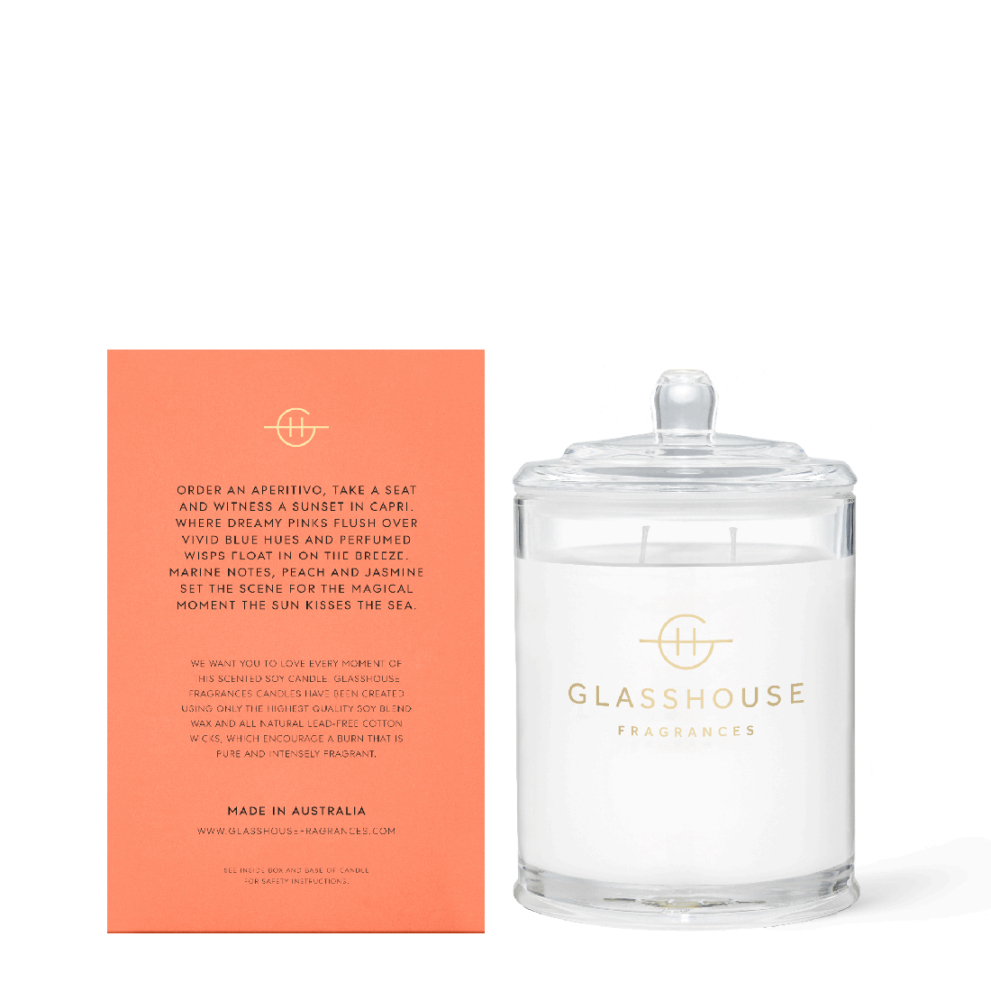 GLASSHOUSE FRAGRANCES Sunsets in Capri Candle 380g